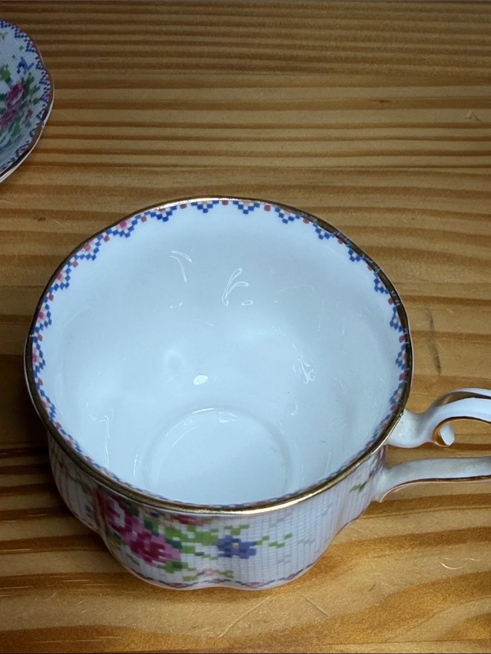 Vintage Royal Albert Petit Point Teacup & Saucer Set Fine Bone China England